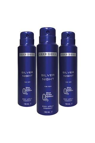 Free Love Silver Night Erkek Deodorant 3 x 150 ML