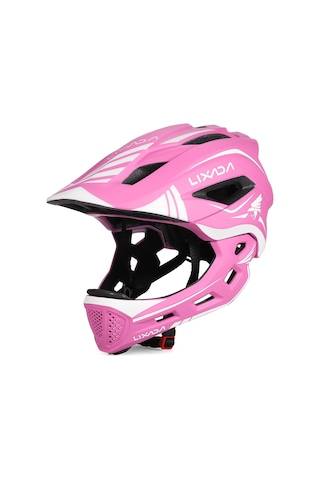 Lixada-Çocuklar Ayrılabilir Tam Yüz Kask Çocuk Sporları Yb18542P Pembe
