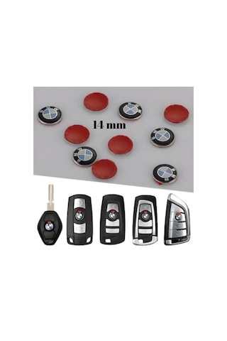 Bmw Logolu Anahtar Amblemi Logo 2 Adet 14mm Damla Etiket