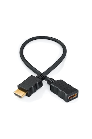 Hdmı 1.4 Erkek-Dişi Kısa Uzatma Kablosu 3D Full Hd - 30Cm