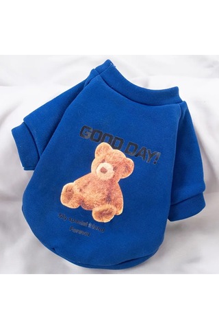 Kedi Ve Köpek İçin Ayıcıklı Mavi Sweatshirt