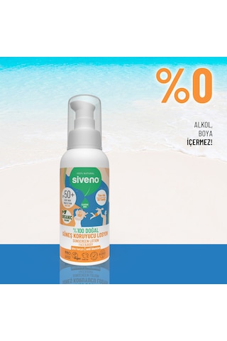 Siveno Doğal 100 ml 50 Faktör Çocuk Güneş Losyonu
