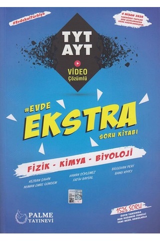 Palme Tyt Ayt Fizik Kimya Biyoloji Evde Ekstra Soru Kitabı Kapak Değişebilir