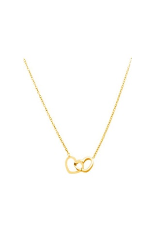 Çift Kalp Kolye Oyuk Kalp Kolye Zincir Kolye Sevgililer Günü Doğum Günü Yıldönümü Altın