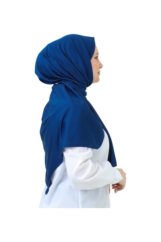 Şal Zarif Başörtüsü Eşarp Tesettür Giyim Uzun Abiyelik Lacivert