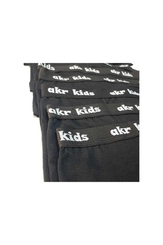 Erkek Çocuk İkili Set Pamuklu Penye 6 Atlet 6 Boxer Gri Siyah Gri - Siyah