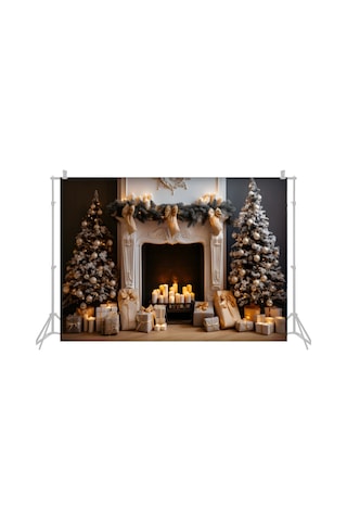 Kangvka Noel Temalı 2.1x1.5m Fotoğraf Arka Planı - Poliester Fiber W-7319 Modeli Çok Renkli