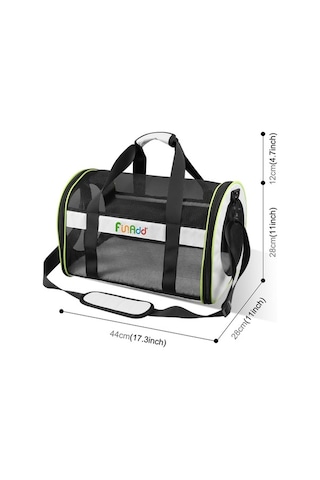 Dm Cbtx Funadd Pet Seyahat Taşıma Çantası - Omuz Askılı Katlanabilir Tote Gri