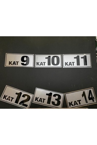 Kat Numarası 8X15Cm Kendinden Yapışkanlı -3 Den 12 Ye