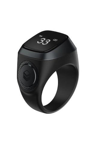 Kosona Akıllı Tasbeeh Zihni Basıncı Azaltıcı Yüzük - Oled Ekran, Ble5.1, 3 Gün Pil Ömrü, Usb Şarj Siyah-gri, 20
