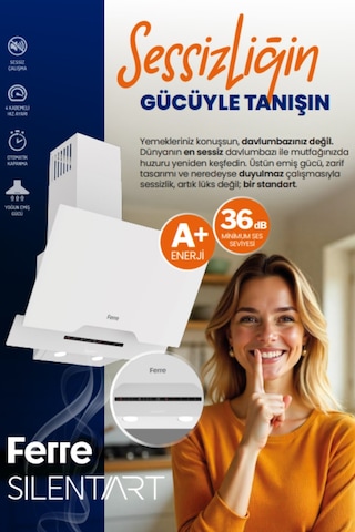Afm Tech Ve Ferre Raleo Ultra Sessiz Elektrikli Vitro Beyaz D064-SA + V5-04 + FM7601 Ankastre Set