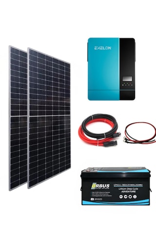 Bağ Bahçe Karavan İçin Lityum Akülü Hazır Paket Solar Güneş Enerji Sistemi Paket 9