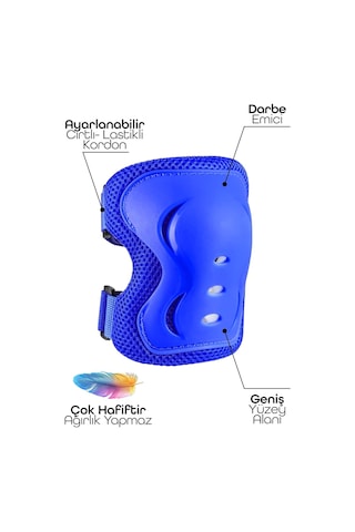 Ayrex 6'li Yüksek Koruma 3-12 Yaş Paten Scooter Bisiklet Kaykay Diz Dirsek El Koruma Koruyucu Çok Renkli