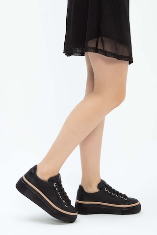Tamer Tanca Kadın Hakiki Deri Siyah Floter Sneakers & Spor Ayakkabı 937 5022-09 Bn Ayk Y23 Sıyah Floter Siyah