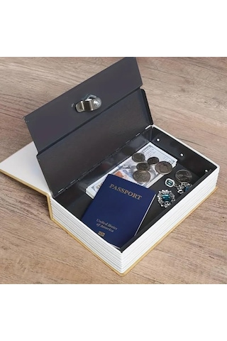 Kitap Sözlük Görünümlü 18cm Kasa Kitap Para Gizli Güvenli Kilitli Para Kasası