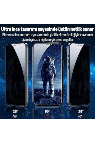Apple, Uyumlu iPhone 12 Mini Privacy Gizli Hayalet Tempered Cam Ekran Koruyucu- 5775