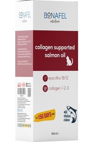 Bonafel Kedi ve Köpekler İçin Kolajen Katkılı Alaska Somon Yağı 150 ML