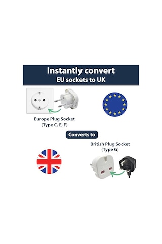 Kyrotech İngiltere Den Ab Ye Seyahat Adaptörü, Uk G Tip 3 Pin Den Avrupa E/f Tipi 2 Pin Priz Dönüştürücü, Güvenlik Kilitli, 240v 10a, 16a, Fransa, Almanya, Hollanda, Polonya, İsveç