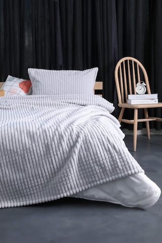 Merinos Modern Line Tek Kişilik 2 Parça Battaniye Seti - Gri Gri