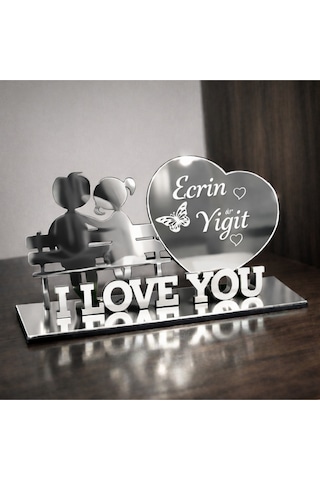 I Love You Temalı Masa İsimliği Kişiye Özel 1 Adettir No 26