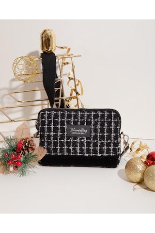 Bloominbag Noir Tweed Çapraz Çanta Siyah