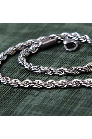 Burgulu Ince Çelik Erkek Kolye Zincir Takı Aksesuar K24 T5 Çelik
