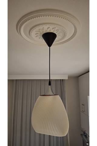 Modern 3d Tasarım Geometrik Sarkıt Abajur - Küçük Oda - Beyaz Beyaz