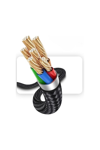 Lenyes Lc514 Usb-a To Lightning Hızlı Şarj Özellikli Örgülü Data Ve Şarj Kablosu 15w 1m Siyah