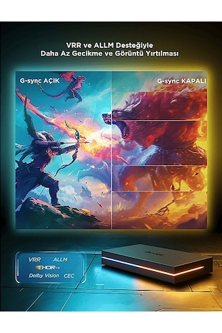 Govee Aı Sync Box 2 75-85 İnç Tv Arkası Led Aydınlatma Çok Renkli