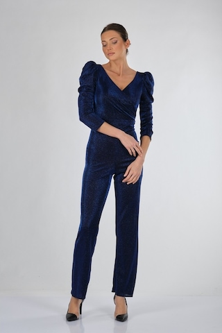 Dori V Yaka Simli Uzun Kollu Lacivert Kadın Elbise 221Kb4079-Lacivert-38