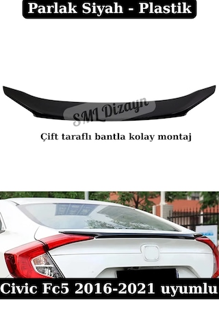 Honda Civic Fc5 Spoiler Bagaj Üstü Spoyler Çıta Anatomik Boyalı