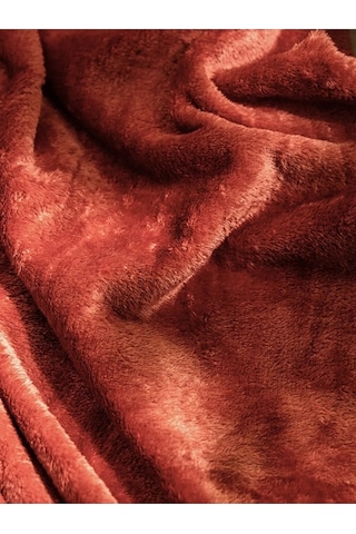 Mulberry Wellsoft Battaniye Televizyon Battaniyesi Peluş Polar Battaniye Tek Kişilik 170 x 230-kiremit