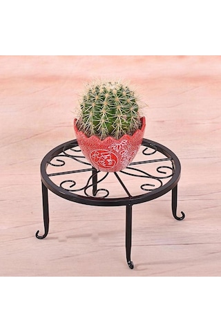 Siyah-avrupa Demir Saksılar Için Standı Metal Saksı Bitki Standı Yuvarlak Paslanmaz Tutucu Bahçe Yetiştiricilerinin Kapalı Açık Ev Dekor