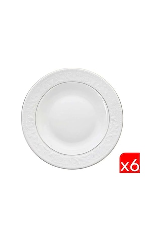 Porland Hazan Platin Yaldız Çukur Tabak 22cm 6 Lı 04por031144
