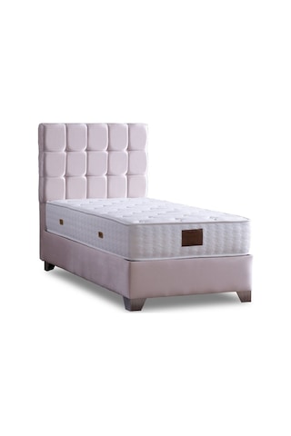 Lucas Perfect Tek Kişilik Baza + Başlık + Yatak Set 3 Lü Set Krem