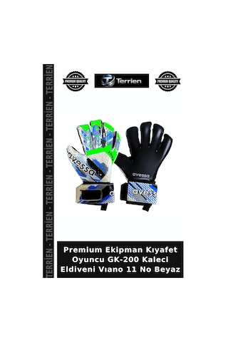 Premium Ekipman Kıyafet Oyuncu Gk-200 Kaleci Eldiveni Vıano 11 No Beyaz