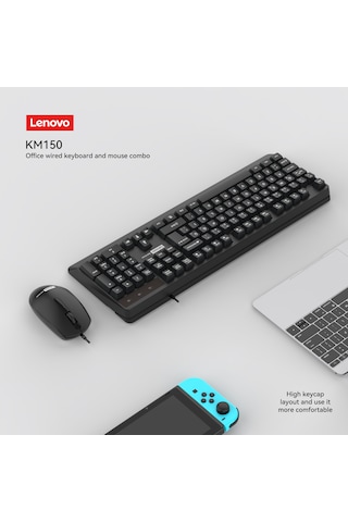 Km150 Kablolu Klavye Mouse Set Q Türkçe Siyah 870042256 Optik