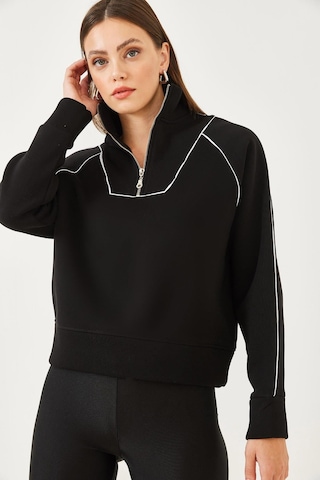 Shade Kadın Yarım Fermuarlı Oversize Sweatshirt Mb-5386 60251896 - Siyah