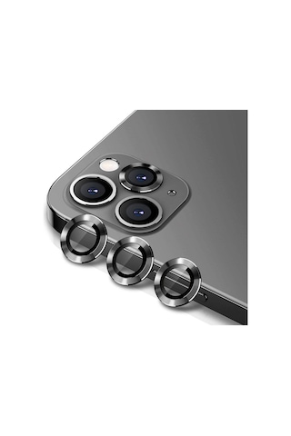 Nettech Apple Uyumlu iPhone 12 Pro Max Damla Model 3in Kamera Cam Koruyucu - Siyah