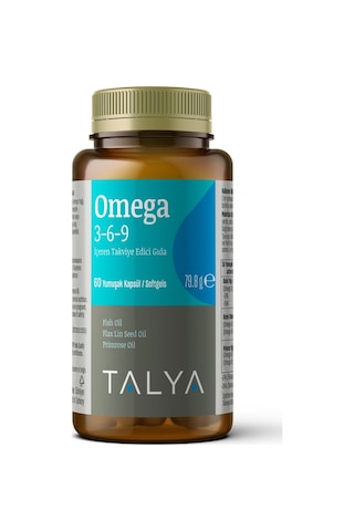 Talya Omega 3-6-9 İçeren Takviye Edici Gıda Balık Yağı 60 Yumuşak Kapsül