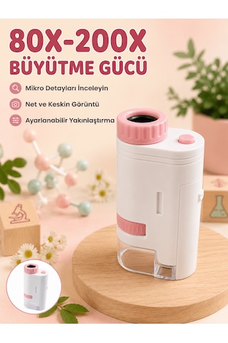 Lexroo Eğitici Taşınabilir Mikroskop Ayarlanabilir Focus, Led Işı