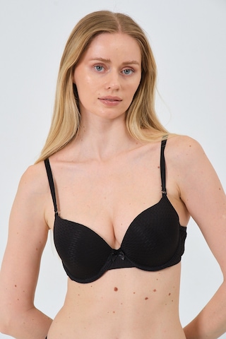 Mistirik Blera Model Push Up Destekli Extra Dolgu Detaylı Kaplı Doublu Premium Günlük Büstiyer Siyah Renk Siyah