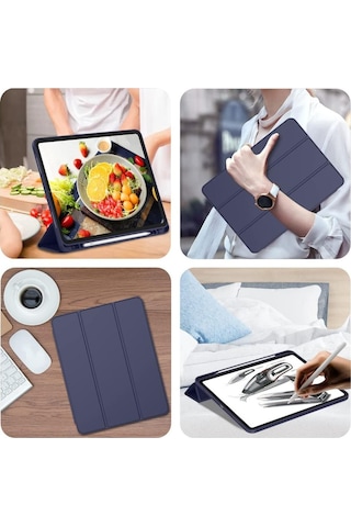 Apple Uyumlu iPad, Pro 11 2. Nesil 2020 Kılıf Kalem Bölmeli Smart Case A2