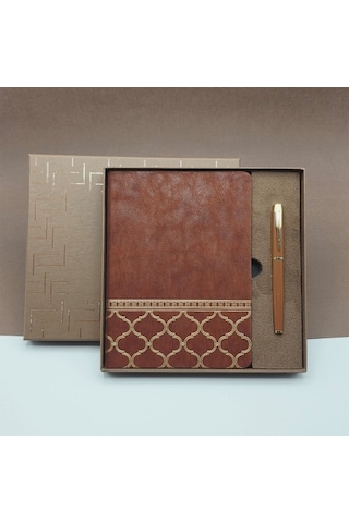 Öğretmenler Günü Hediyesi Kutulu Deri Defter Kalem Seti 32898422