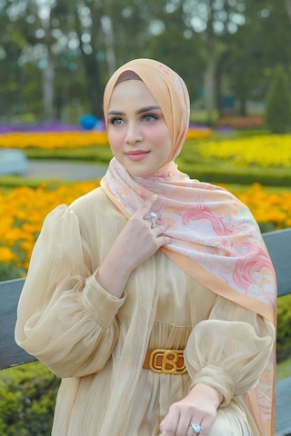 Buttonscarves Friendship Saten Şal - Elma Jack Turuncu