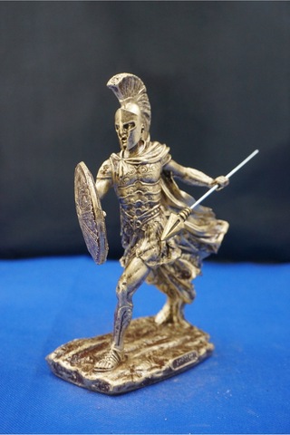 Mitolojik Tasarım Achilles Aşil - Ev Ofis Dekoratif Hediyelik Aksesuar 28 Cm Altın