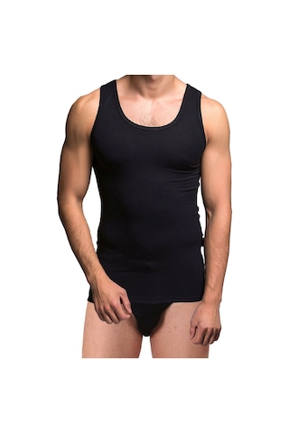 Thermoform Bambu Erkek Kolsuz Bisiklet Yaka Atlet Ve Slip Külot Seti Siyah Çok Renkli