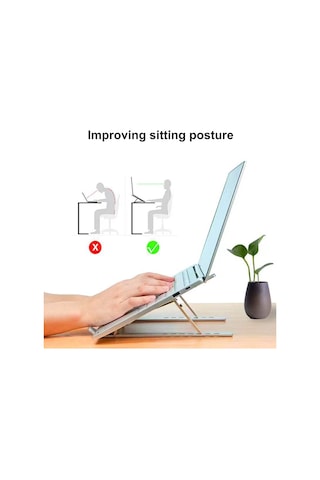 Maiyame Alüminyum Dizüstü Bilgisayar Tutucu: Katlanabilir, Soğutucu, Yükseltilebilir - Siyah, 18 İnç, Çantalı Taşınabilir Masaüstü Ayak