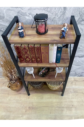 Demo Tanraf Mira Lüx 4 Raflı Kitaplık Dekoratif Raf 120X60 Cm. Ebat