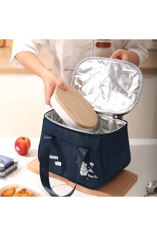 Jian Fan Karikatürlü Eğlenceli Is Koruma Çantası Yemek Kutusu-gri Gri